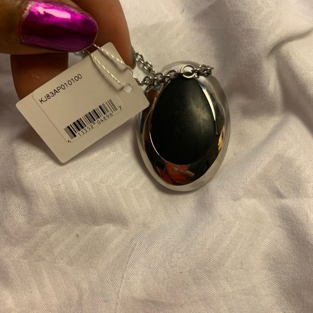 Calvin Klein Wood Silver Pendant Chain Necklace - Picture 12 of 15